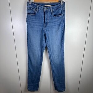 Levi's 724 High Rise Straight Leg Jeans Women's 28x32 Blue Denim Med‎ Wash